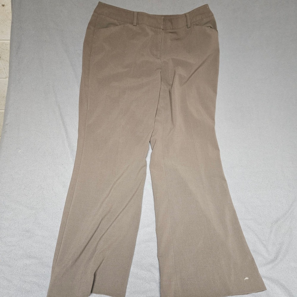 Chicos Trousers Womens 2 Regular Taupe Brown Stretch Bootcut Career Pants 0828